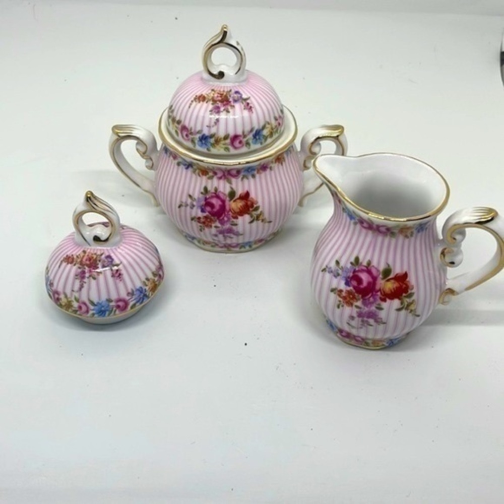 Ganz miniature tea set creamer and sugar extra lid